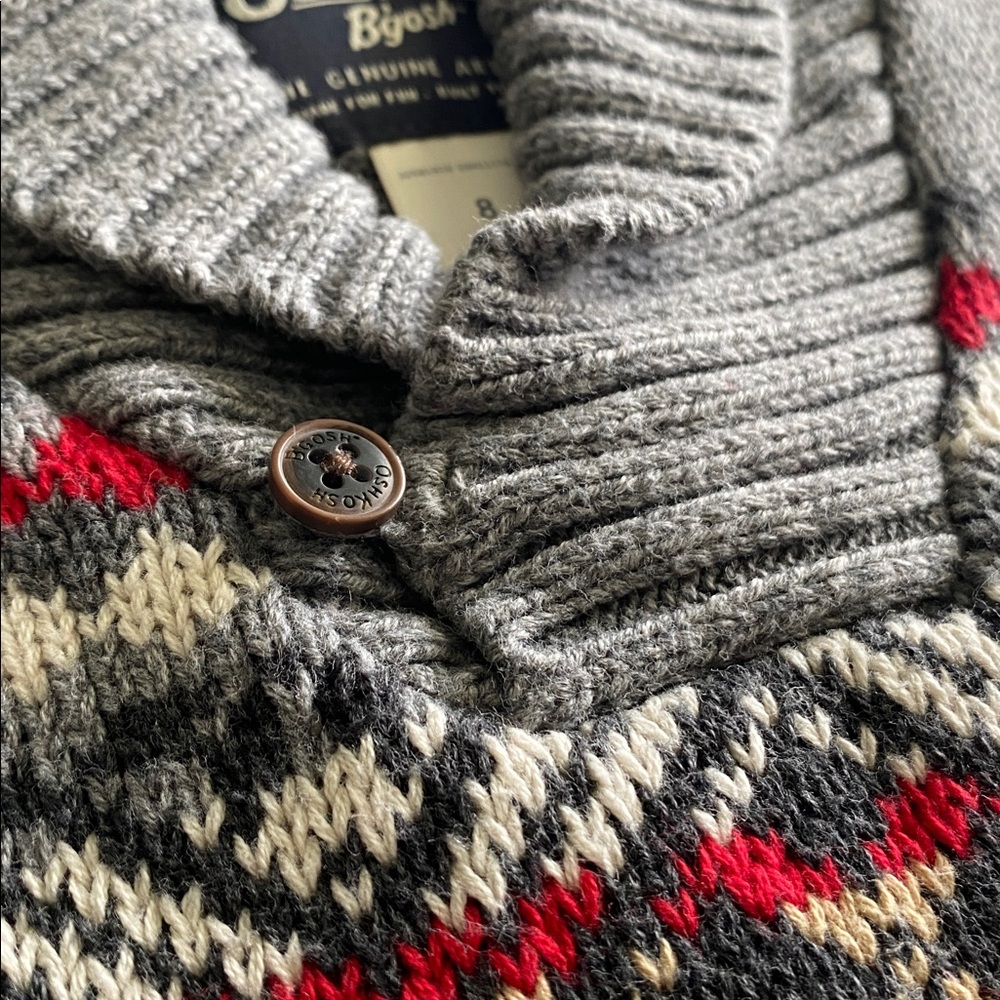 Carter’s Boys Button Shawl Collar Fair Isle Sweater/Pullover - Picture 5 of 5